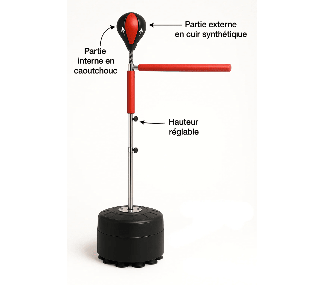 Punching - ball 3 - en - 1 Ajustable 165 - 190 cm – Avec bras - Strikearm - Strikecorner