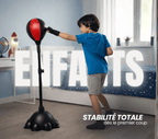 Punching - ball FLOORMASTER — Stabilité renforcée (8 ventouses) — Réglable 110→160 cm — Enfant & Adulte - Strikecorner