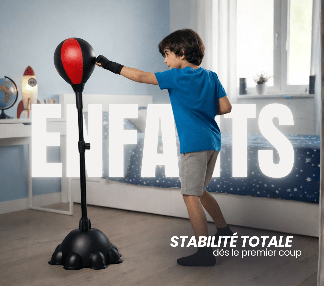 Punching - ball FLOORMASTER — Stabilité renforcée (8 ventouses) — Réglable 110→160 cm — Enfant & Adulte - Strikecorner