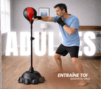 Punching - ball FLOORMASTER — Stabilité renforcée (8 ventouses) — Réglable 110→160 cm — Enfant & Adulte - Strikecorner